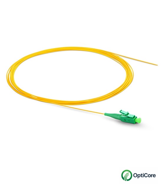 LWL Glasfaser Pigtail, OS2 9/125 µm, LC/APC, gelb, 1 m